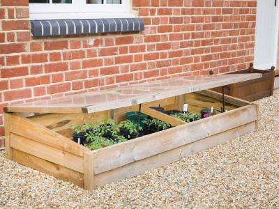 This wooden cold frame can extend a garden's season